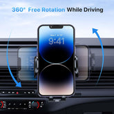 Miracase Black Car Phone Holder – Ultra Stable Double Steel-Hook Mount